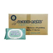 Khăn Giấy Ướt Cao Cấp Queen Care Xanh